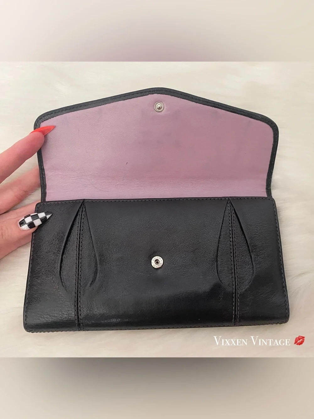 VINTAGE Y2K COACH ‘MADISON LEATHER ENVELOPE TRI-FOLD WALLET’ IN BLACK - Picture 3 of 14